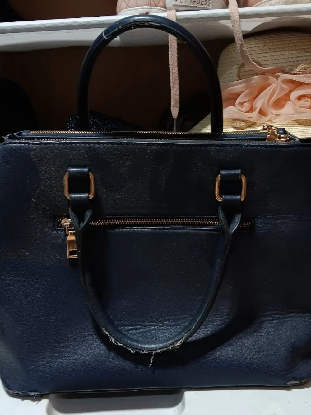 Ivanlka Trump Navy Blue Satchel